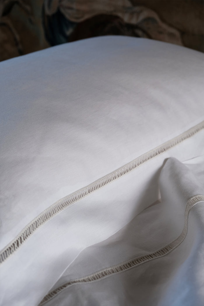 classic white linen pillowcase